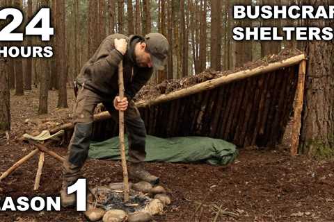 24 Hours: Sleeping in Bushcraft Shelters | SEASON 1 (Complete Season)