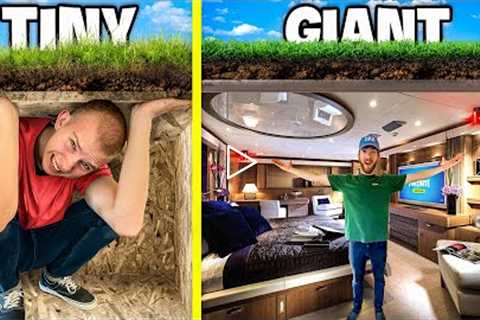 Surviving inside Tiny vs GIANT Underground Bunkers!