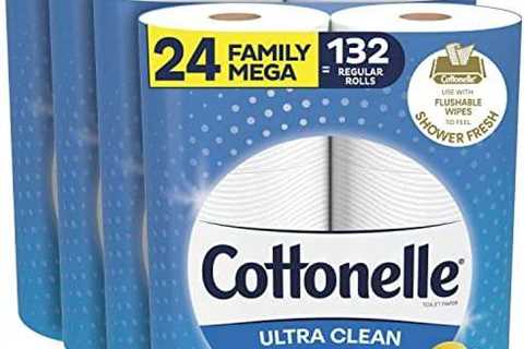 Cottonelle Ultra Clean Toilet Paper with Active CleaningRipples Texture, Strong Bath Tissue, 24..