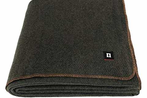 EKTOS 100% Wool Blanket, 5.0 lbs, Warm, Thick, Washable, Large 66" x 90", US Military..