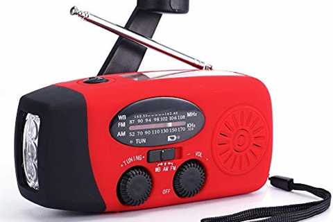 FM/AM/NOAA Weather Radio Hand Crank Self Powered Solar Emergency Radios with 3 LED Flashlight..