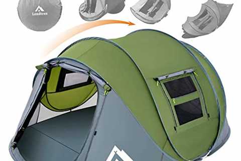 4 Person Easy Pop Up Tent Waterproof Automatic Setup 2 Doors-Instant Family Tents for Camping..