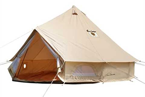 DANCHEL OUTDOOR 4 Season Canvas Yurt Tent with 2 Stove Jacks for Glamping, Cotton Bell Tent for..