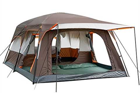 KTT Extra Large Tent 12 Person(Style-B),Family Cabin Tents,2 Rooms,Straight Wall,3 Doors and 3..