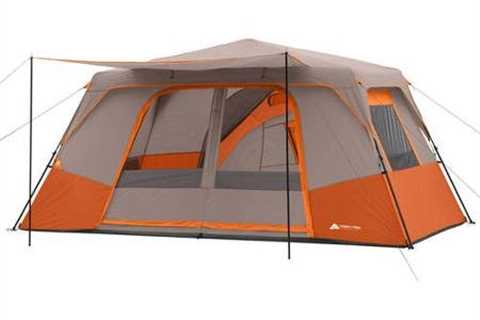 Ozark Trail 11 Person 3 Room 14' x 14' Instant Cabin Tent (Orange) - The Camping Companion