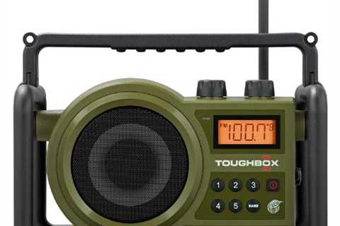Sangean TB-100 TOUGHBOX FM/AM/Aux Ultra-Rugged Digital Rechargeable Radio, Green - The Camping..