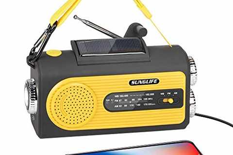 SUNGLIFE Solar Crank NOAA Weather Radio for Emergency with AM/FM, 2000mAh Power Bank USB Charger,..