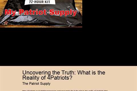 Uncovering the Truth: What is the Reality of 4Patriots?