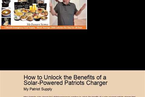 How to Unlock the Benefits of a Solar-Powered Patriots Charger