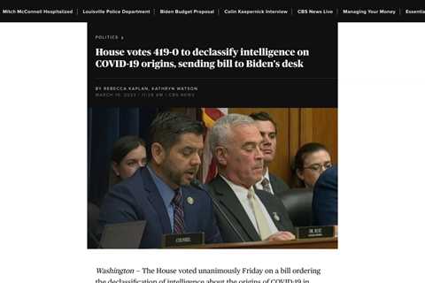 US House Passes Bill to Declassify Intelligence on COVID-19 Origins