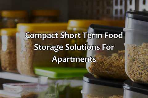 Compact Short Term Food Storage Solutions For Apartments