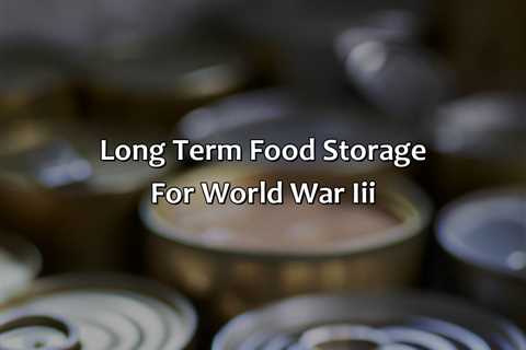 Long Term Food Storage For World War Iii