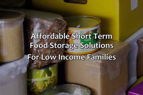 Affordable Short Term Food Storage Solutions For Low Income Families