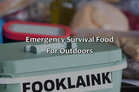 Emergency Survival Food For Outdoors