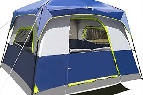 6-Person Tent for Camping Waterproof Windproof Family Easy Setup Cabin Tent with Top Rainfly,..