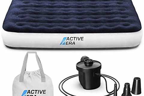 Active Era Luxury Camping Air Mattress with Built in Pump - Queen, USB Rechargeable Pump, Travel..