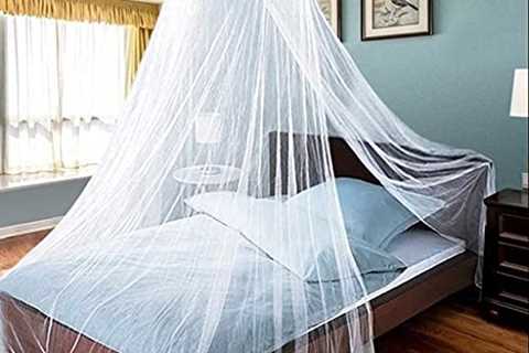 AIFUSI Mosquito Net for Bed, King Size Bed Canopy Hanging Curtain Netting, Princess Round Hoop..