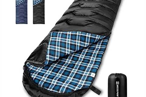 Bessport Sleeping Bag Winter | Flannel Lined 18℉ - 32℉ Extreme 3-4 Season Warm & Cool Weather..