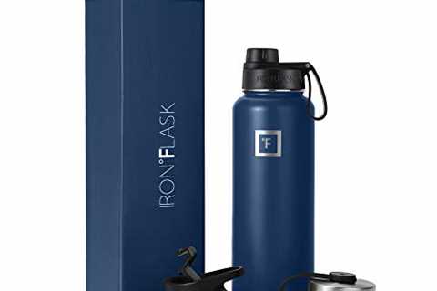 IRON °FLASK Sports Water Bottle - 40 Oz, 3 Lids (Spout Lid), Leak Proof, Vacuum Insulated Stainless ..