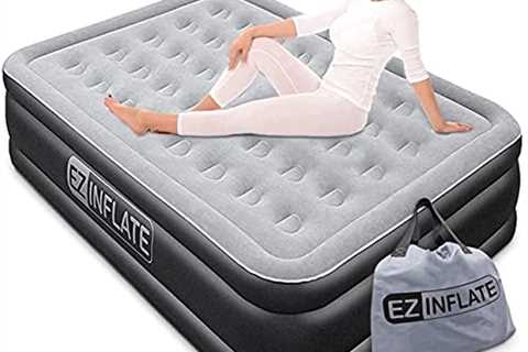EZ INFLATE Double High Luxury Air Mattress with Built in Pump - The Camping Companion
