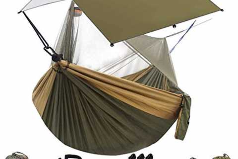 Sunyear Hammock Camping with Rain Fly Tarp and Net, Portable Camping Hammock Double Tree Hammock..