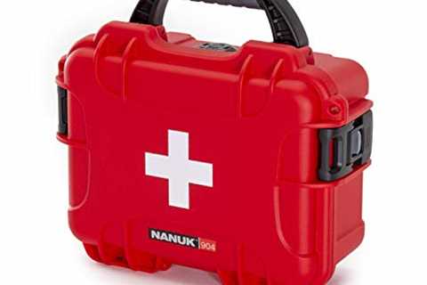 Nanuk 904 Waterproof First Aid Prepper Survival Gear Dust and Impact Resistant Case - Empty - Red - ..