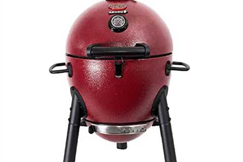 Char-Griller E06614 AKORN Jr. Portable Kamado Charcoal Grill, Red - The Camping Companion