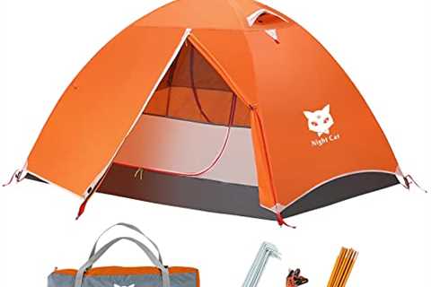 Night Cat Backpacking Tent 2 Persons with Aluminium Pole Double Layers Camping Tent Adults..