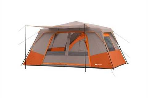 Ozark Trail 11 Person 3 Room 14' x 14' Instant Cabin Tent (Orange) - The Camping Companion