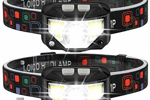 MOICO Headlamp Rechargeable,1100 Lumen Super Bright LED Head Lamp Flashlight with White Red Light,..