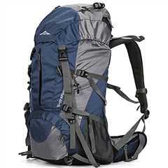 Loowoko 50L Hiking Backpack, Waterproof Camping Essentials Bag with Rain Cover, 45+5 Liter..