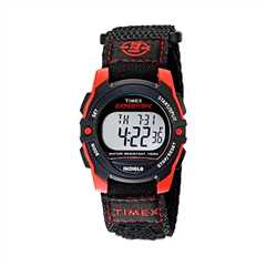 Timex Unisex T49956 Expedition Mid-Size Digital CAT Black/Red Fast Wrap Velcro Watch - The Camping..