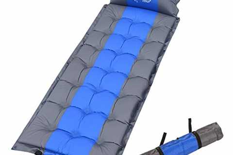 Wind Tour Sleeping Pad Self Inflating with Pillow for Camping - Lightweight Air Mattress for..