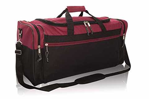 DALIX 25" Extra Large Vacation Travel Duffle Bag in Maroon - The Camping Companion