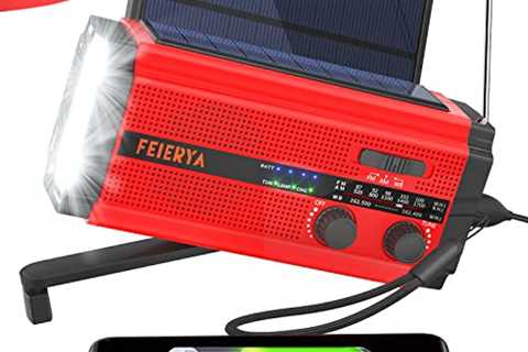 Emergency Radio Hand Crank Solar 5000mAh, NOAA Weather Radio, Hand Crank Radio, Solar Radio,..